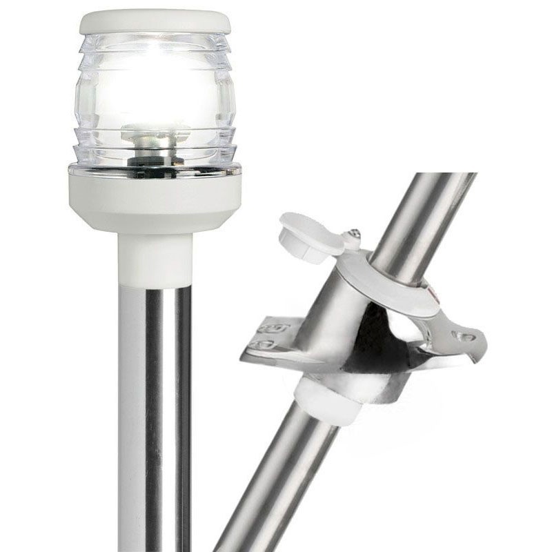 Asta Luminosa Retrattile in acciaio inox con fanalino a 360° 60cm OS25001943-0%