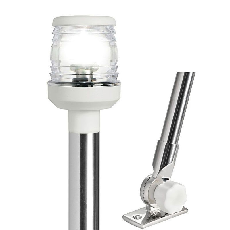 Asta in acc.inox con fanalino 360° Abbattibile 60cm OS1113002-18%