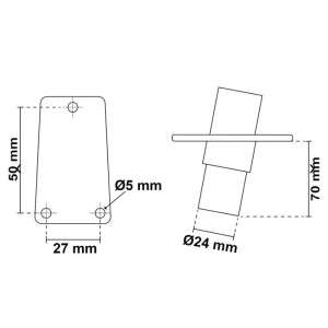 Asta fanale alogena estraibile 360° 12V 10W Bianco h65cm