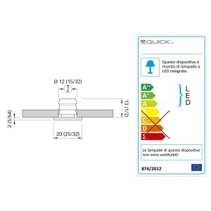 Quick Luci LED di Cortesia TINA 0.48W 10-30V Inox AISI316 e Bianco 9010 Q25200004BL-25%