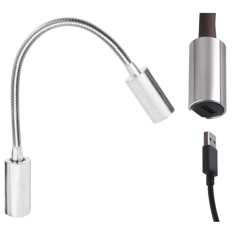 Quick Luce AUDREY WALL USB NS 1.5W Alluminio Satinato 10-30V IP40 B.Naturale Q25400023BIN-25%
