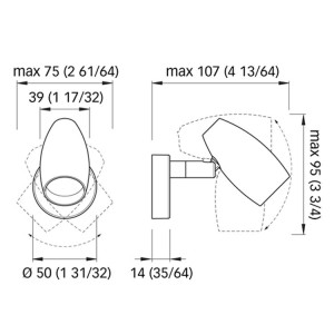 Quick Luce LED OLIVIA 2.5W Alluminio Lucido Switch 10-30V Bianco Caldo Q25400000BIC-25%