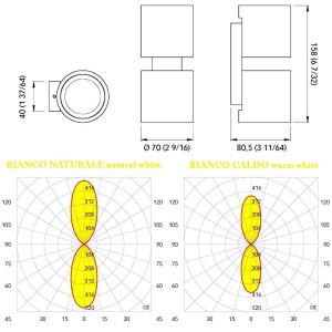 Quick Applique LED Alluminio TB TWINS 6+6W con 2 POWER LED IP40 B.Naturale Q26002420BIN-25%