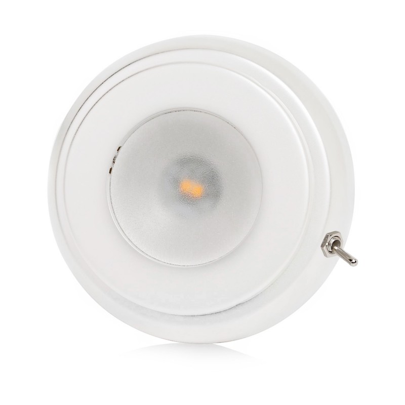 Quick TIM CS 2W 10-30V White 9010 Stainless Steel LED Ceiling Light with Switch Q27002425BIN