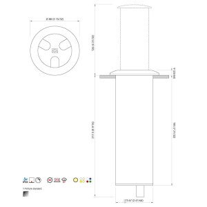 Quick Secret Light 6W 10-30V LED Retractable lamp in Polished Stainless Steel Q26100001RGBW