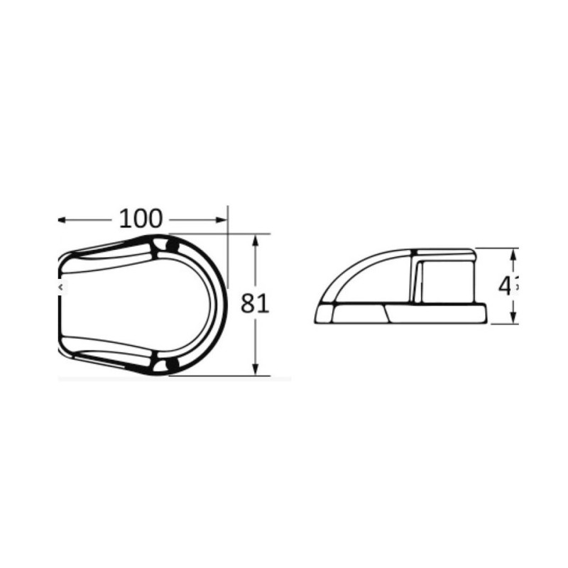 Bow navigation LED light Red/Green 12/24V 2,4W 50Lm OS1150102