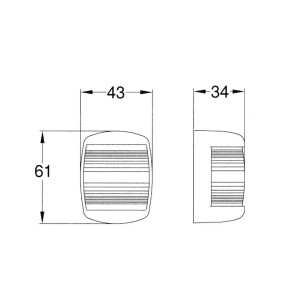 MINI STAR Fanale di via alogeno nero 12V Sinistro 112,5° Vetro Rosso TRL5980530-10%