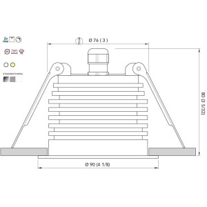 Quick Faretto LED Antiabbagliamento PALLADIO R90 10W 55° 755-810lm IP66 Q25300034BINL