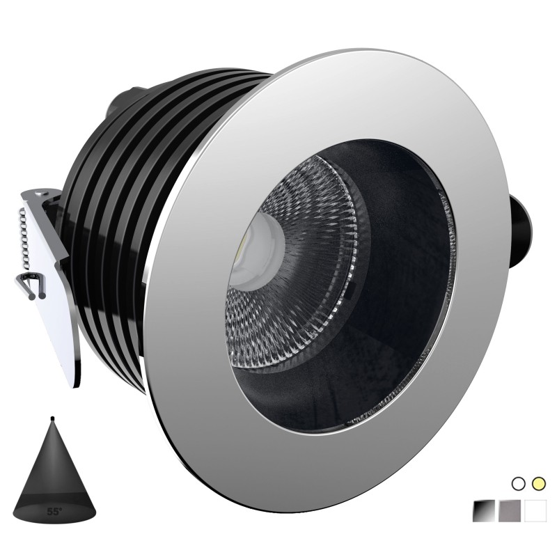 Quick PALLADIO R90 55° 10W 755-810lm IP66 DL90 Anti-glare LED Downlight Q25300034BICL