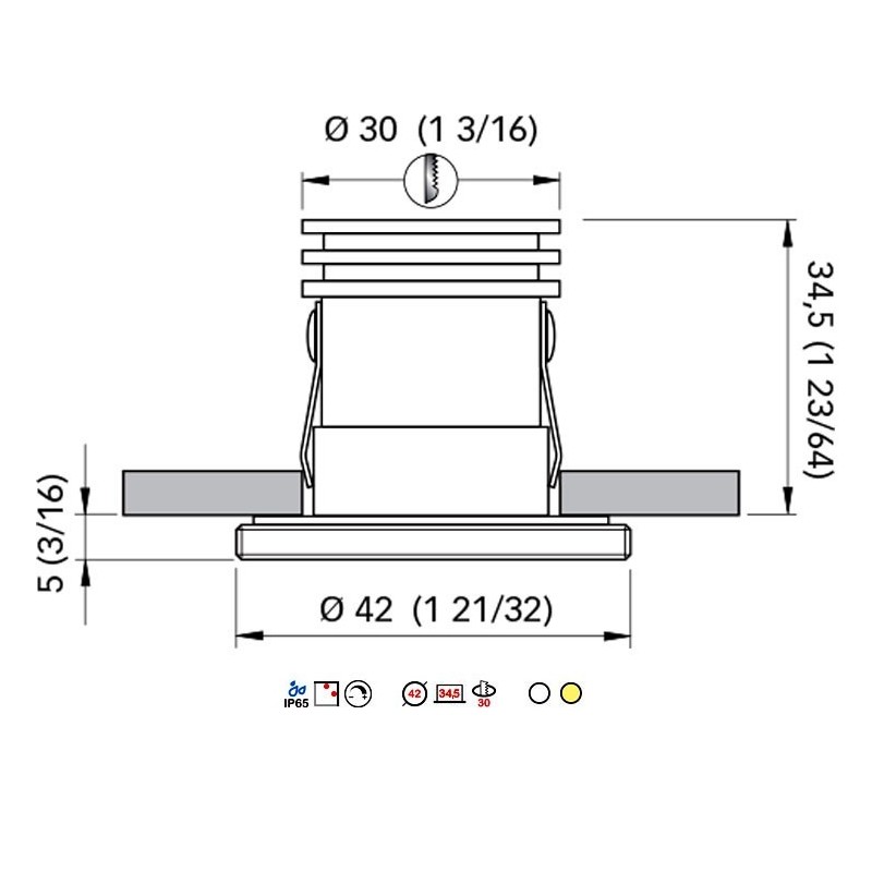 Quick Faretto LED ad Incasso HONEY LP 3W 10-30V IP65 in Vetro 5mm Q25300029BIC-25%