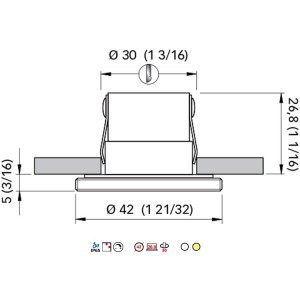 Quick HONEY LP 1.5W 10-30V LED Downlight 65-75lm IP65 5mm Glass Q25300027BIN