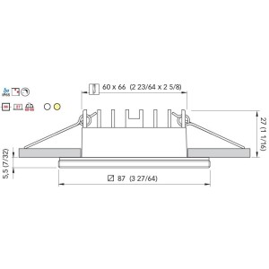 Quick Faretto LED ad Incasso DAPHNE LP 4W IP65 in Vetro 5.5x86mm Q25300019BIC-25%