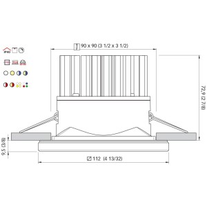 Quick Faretto LED ad Incasso DANAE HP 12W 10-30V IP40 in Vetro 9.5mm Q25300018RGBW-25%