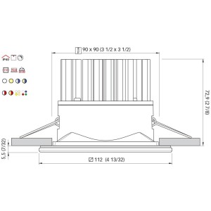 Quick Faretto LED ad Incasso DANAE LP 12W 10-30V IP40 in Vetro 5.5mm Q25300017BCB-25%