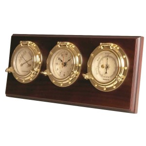 Barometro Orologio Termometro su tavoletta in legno 36xh15cm MT2417213-20%