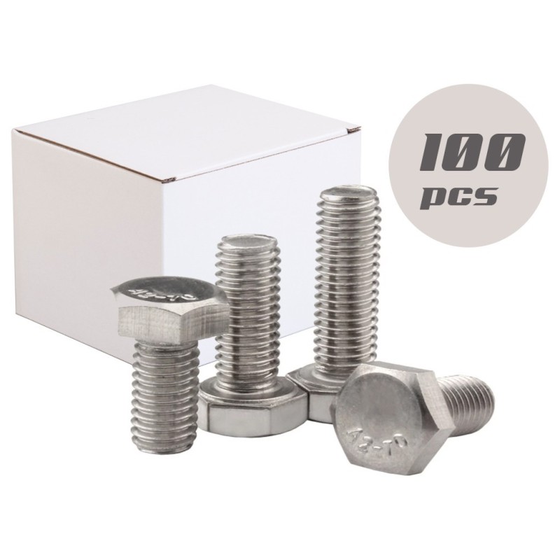 100PZ Viti a testa esagonale TF 10x25 Inox A2 DIN933 UNI5739 N44591007833-0%