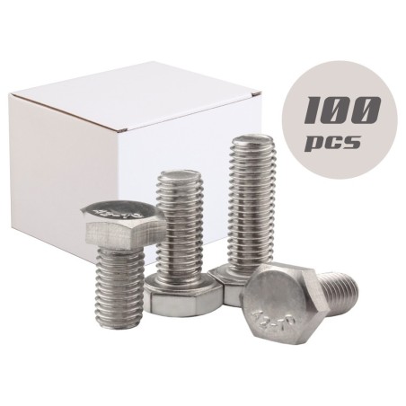 100PZ Viti a testa esagonale TF 10x25 Inox A2 DIN933 UNI5739 N44591007833-0%