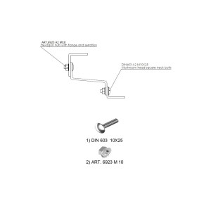 Inox A2 Adjustable Solar hook for roofs 140x56x3mm N52331500080