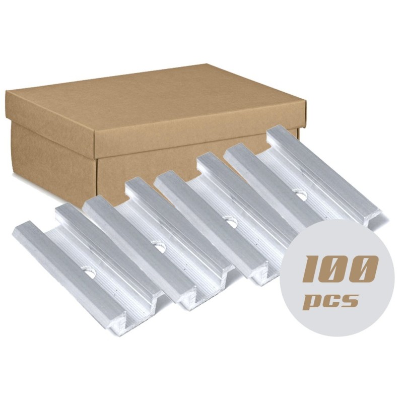 Kit 100pz Megafix Morsetti centrali in Alluminio 36x70mm per fissaggio pannelli N52331500076-0%