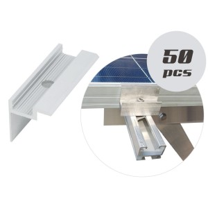 Kit 50pz Megafix Morsetti terminali in Alluminio 40x70mm per fissaggio pannelli N52331500074-0%