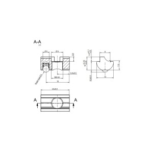 Kit 100pz Tasselli scorrevoli M8 corpo Alluminio e sfera AISI 304/A2 N52331500036-0%