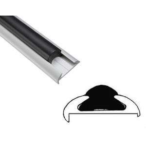 Black PVC Insert 24-meter roll for aluminium bumper fenders 56xh14mm OS4448611