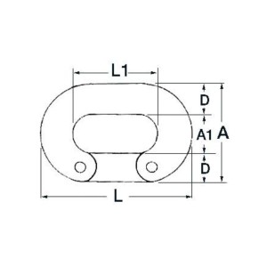 StainleStainless Steel Steel Connecting link for calibrated chain Ø10mm N12401502130