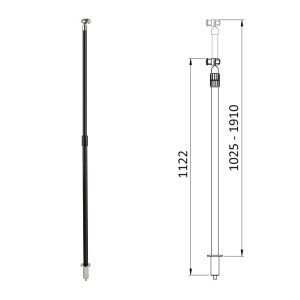 Asta doccia telescopica in alluminio per esterni Rocky Ø35mm OS1548020-18%