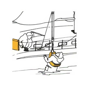 Cintura galleggiante di recupero Safeling MOB Dir Europea 89/686 EEC Sagola 40m MT3015059-20%