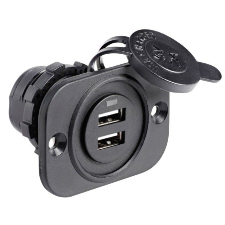 Double USB Socket panel with cover Black colour N50523027250
