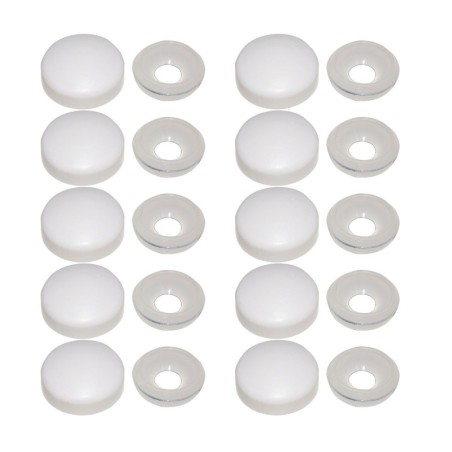 White Nylon finishing washer with snap-on cover 3,5-4,2mm 10pcs N44590097010