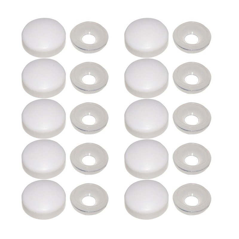 Kit 10 pezzi Sottovite con copritesta in nylon bianco 4,8-6mm N44590097011-0%