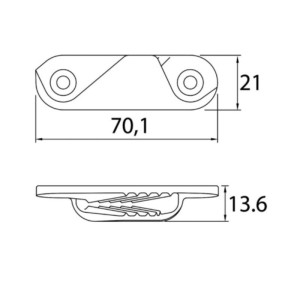 CL 259 Aluminium Clamcleat for lines up to 3/6mm OS5625900