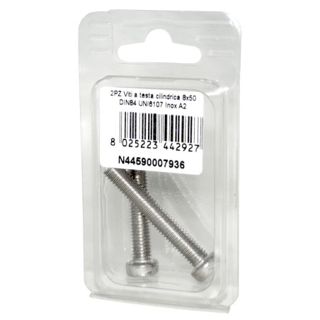 A2 DIN 84 UNI 6107 Stainless steel Cylindrical Head Screws 8x50mm 2pcs N44590007936