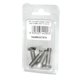 Viti a testa svasata con calotta DIN 964 UNI 6110 Inox A2 8x30mm 4Pz N445900079799