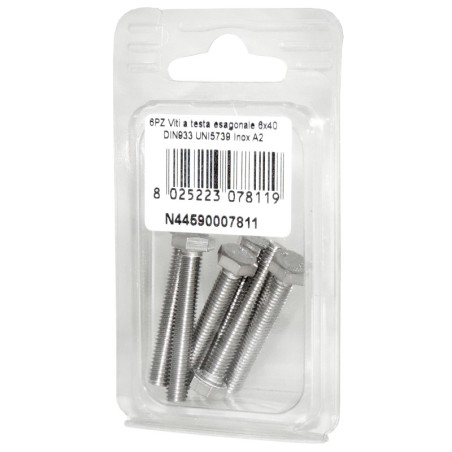 DIN993 St. Steel A2 Flat Hex Head Screws 6x40mm 6pcs N44590007811