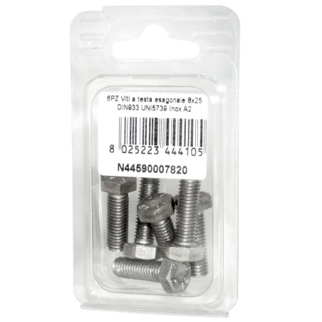 DIN993 St. Steel A2 Flat Hex Head Screws 8x25mm 6pcs N44590007820