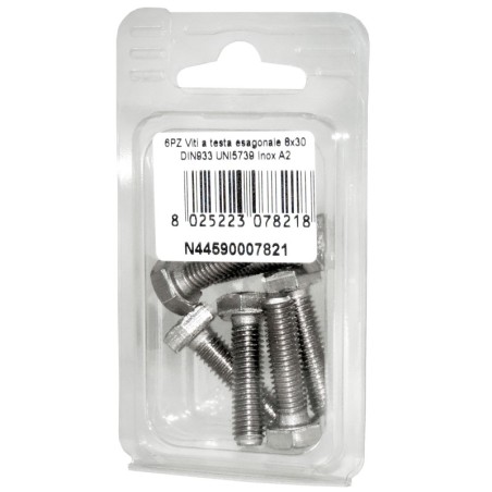 DIN993 St. Steel A2 Flat Hex Head Screws 8x30mm 6pcs N44590007821