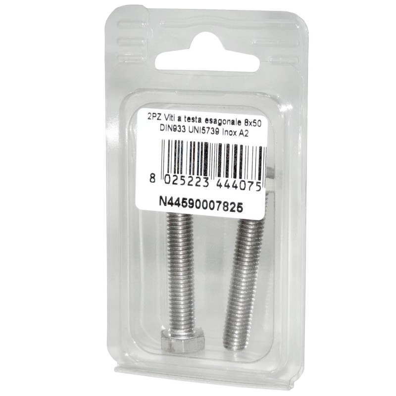 DIN993 St. Steel A2 Flat Hex Head Screws 8x50mm 2pcs N44590007825