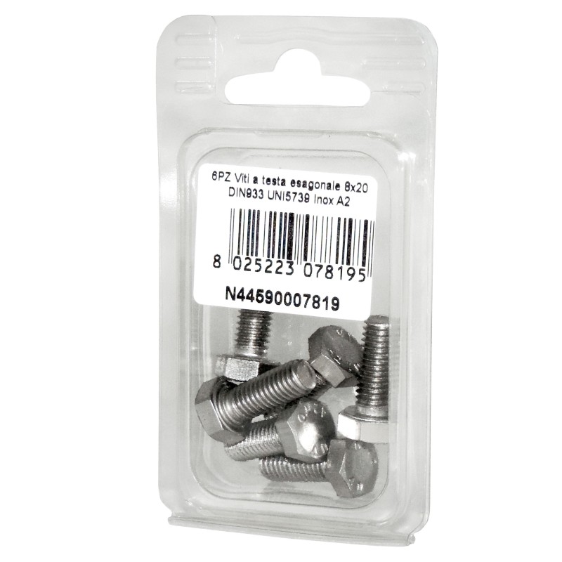 DIN993 St. Steel A2 Flat Hex Head Screws 8x20mm 6pcs N44590007819