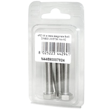 DIN993 Stainless Steel A2 Flat Hex Head Screws 8x45mm 4pcs N44590007824