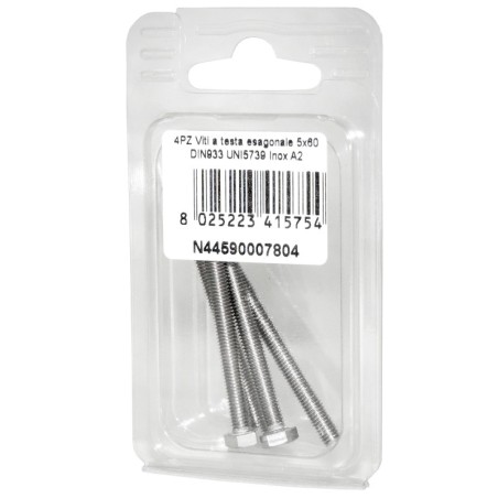 DIN993 Stainless Steel A2 Flat Hex Head Screws 5x60mm 4pcs N44590007804