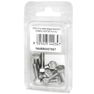 DIN993 Stainless Steel A2 Flat Hex Head Screws 6x20mm 10pcs N44590007807