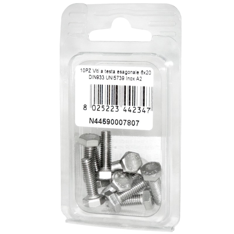 DIN993 Stainless Steel A2 Flat Hex Head Screws 6x20mm 10pcs N44590007807