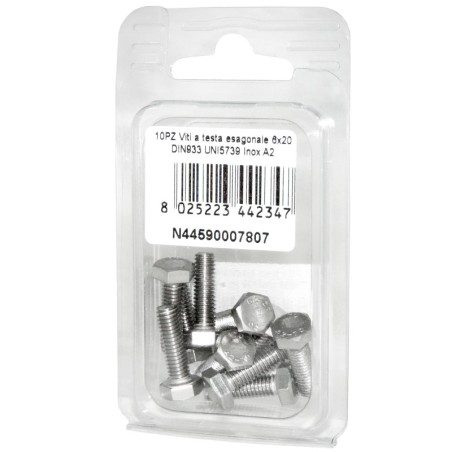 DIN993 Stainless Steel A2 Flat Hex Head Screws 6x20mm 10pcs N44590007807