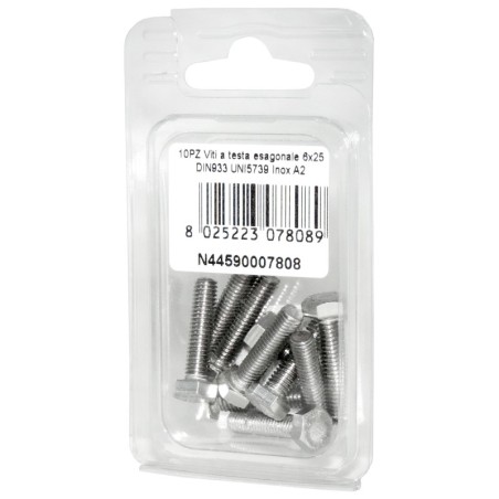 DIN993 Stainless Steel A2 Flat Hex Head Screws 6x25mm 10pcs N44590007808