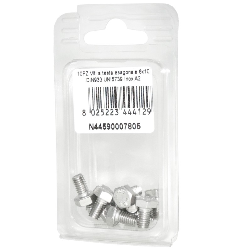 DIN993 Stainless Steel A2 Flat Hex Head Screws 6x10mm 10pcs N44590007805