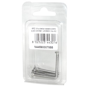 Viti a Brugola DIN7991 UNI5933 Inox A2 a testa svasata piana 4x35mm 6pz N44590007855