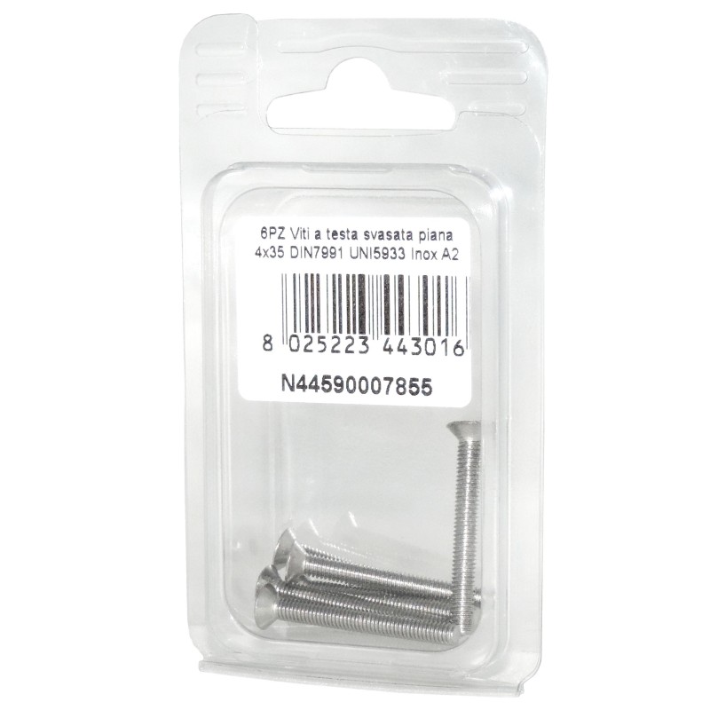 DIN7991 Stainless Steel A2 Flat Countersunk Head Allen Screws 4x35mm 6pcs N44590007855