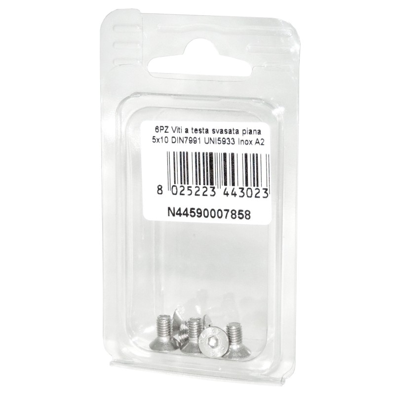 DIN7991 Stainless Steel A2 Flat Countersunk Head Allen Screws 5x10mm 6pcs N44590007858